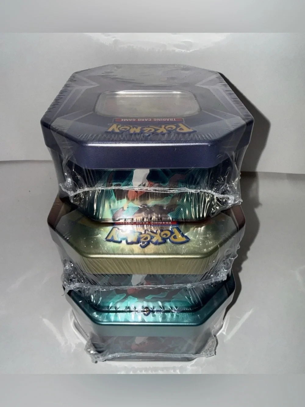 Pokemon TCG Exclusive Triple Whammy Tin Set Collector Tins Set of 3 Sealed.